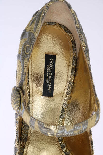 Gold Studs Crystal Embroidery Pumps