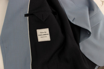 Blue Wool Silk Slim Fit 3 Piece Suit