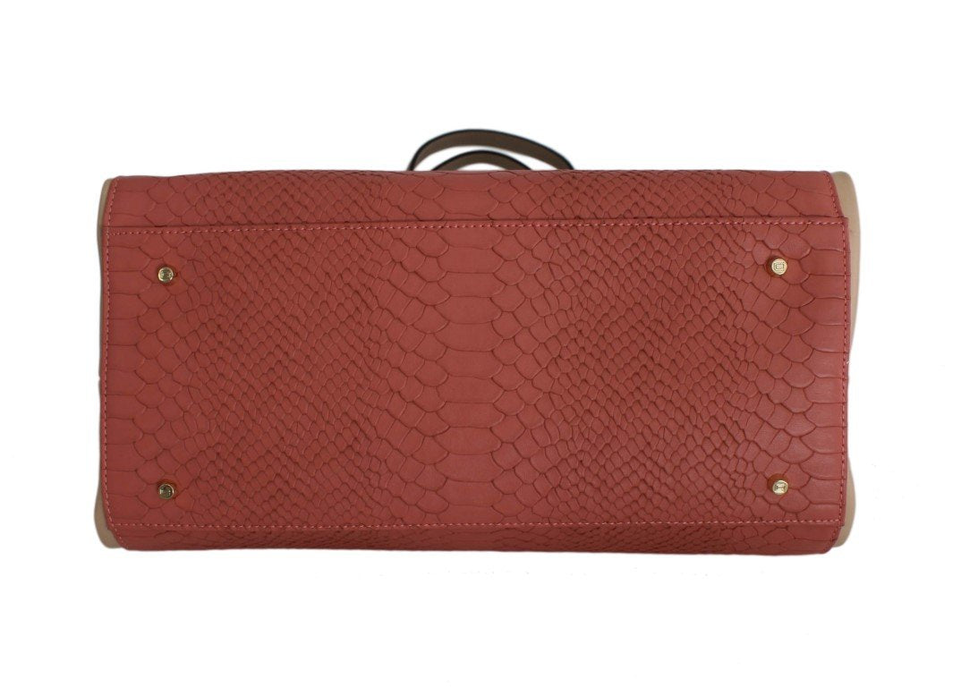 Pink Nude Hand Shoulder PVC Satchel Bag