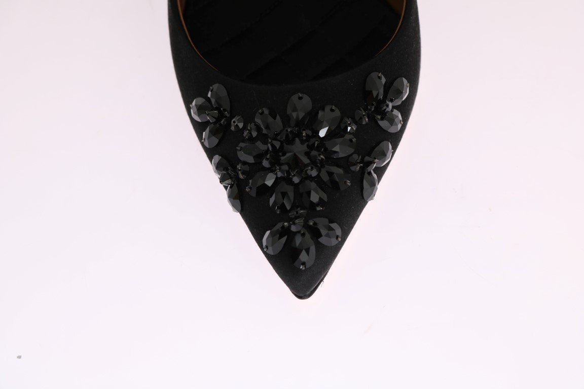 Black Slingbacks Crystal Classic Pumps