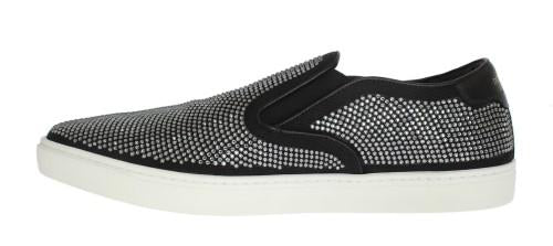 Black Strass Canvas Logo Sneakers