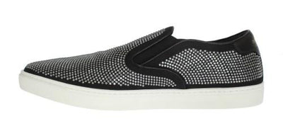 Black Strass Canvas Logo Sneakers