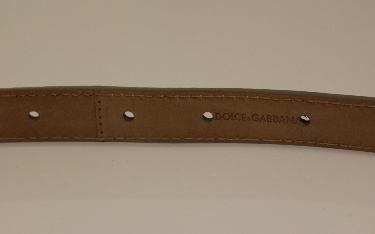 White Leather Skinny Belt