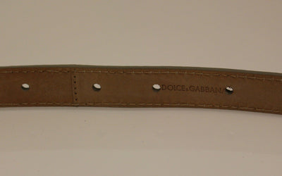 White Leather Skinny Belt