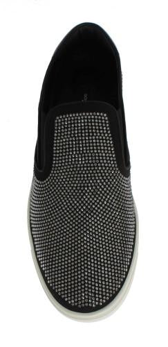 Black Strass Canvas Logo Sneakers