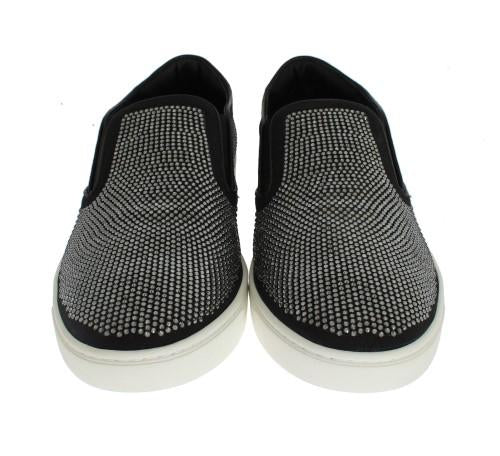 Black Strass Canvas Logo Sneakers