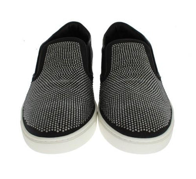 Black Strass Canvas Logo Sneakers