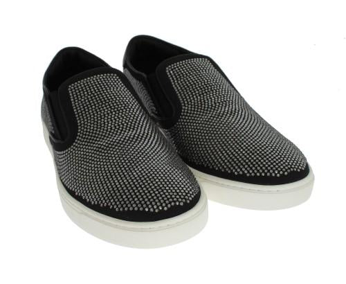 Black Strass Canvas Logo Sneakers