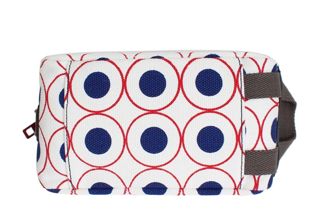 Multicolor denim toiletry bag