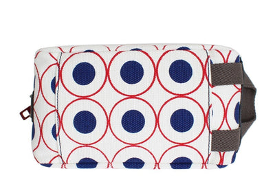 Multicolor denim toiletry bag