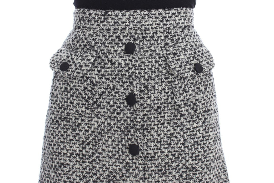 Gray Cashmere Bubble Above Knee Skirt