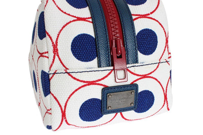 Multicolor denim toiletry bag