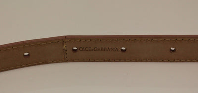 Pink Leather Skinny Belt