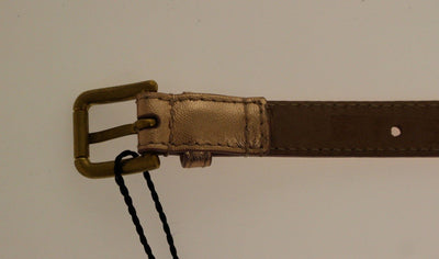 Pink Leather Skinny Belt