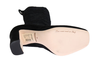 Black Lace Cutout Socks Suede Boots