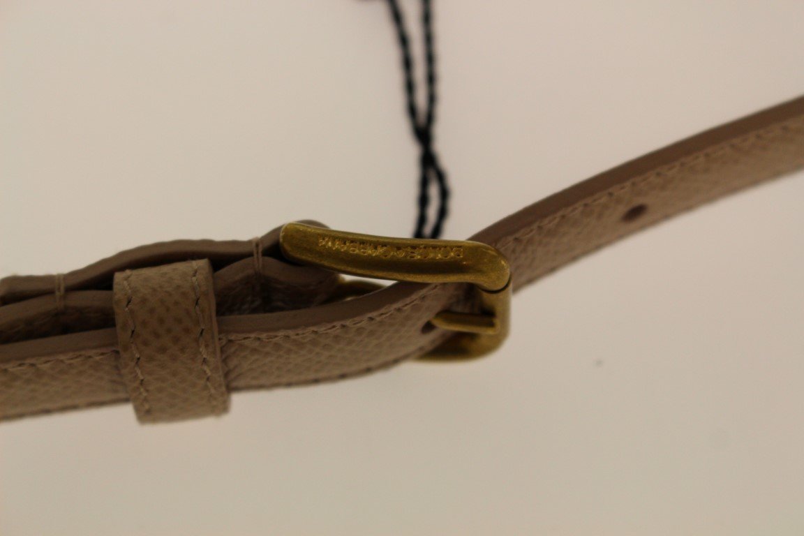 Pink Leather Skinny Belt
