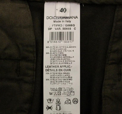Brown Cotton Cropped Chinos Jeans Pants
