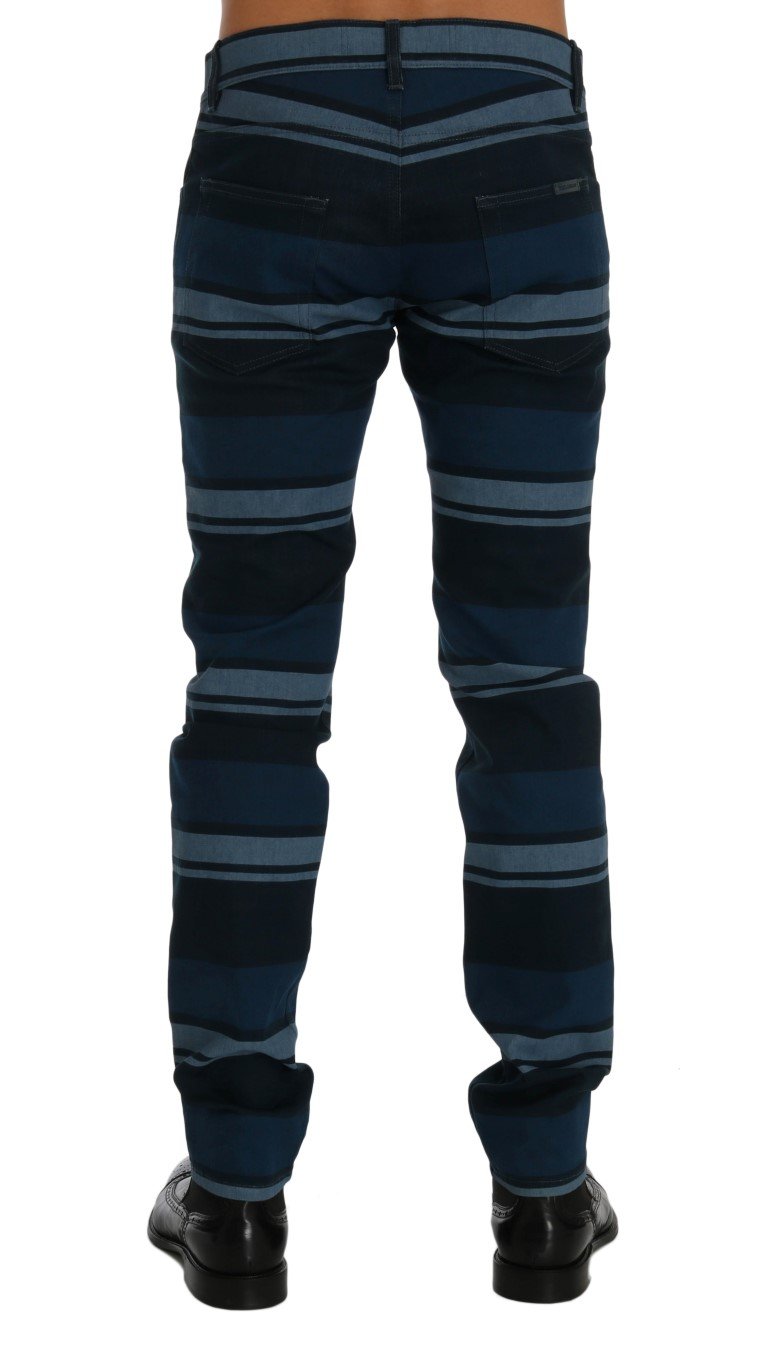 Blue Striped 14 STRETCH Slim Fit Cotton Jeans