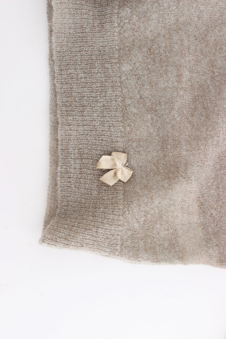 Beige Cropped Cardigan Sweater