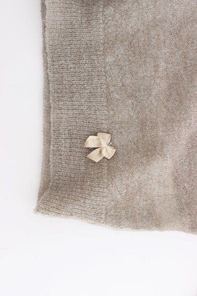 Beige Cropped Cardigan Sweater