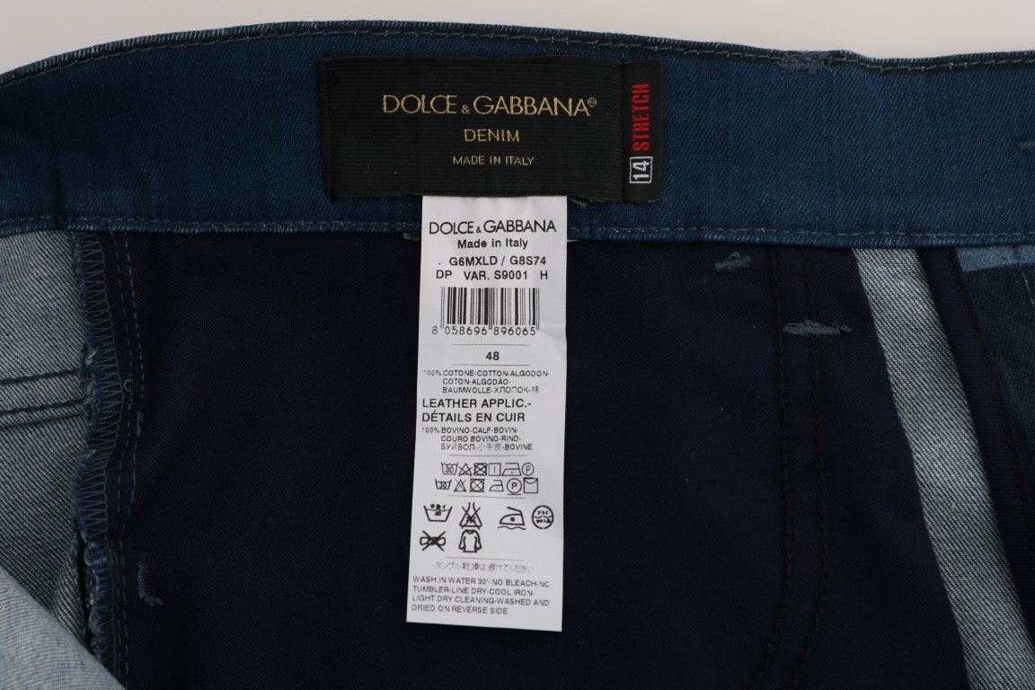 Blue Striped 14 STRETCH Slim Fit Cotton Jeans