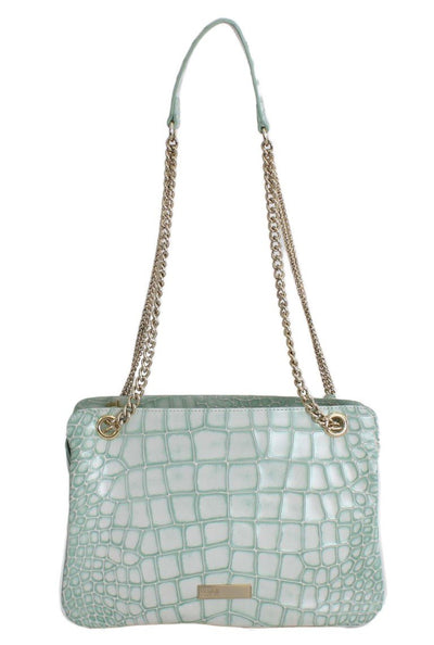 Blue Leather Hand Shoulder Messenger Bag