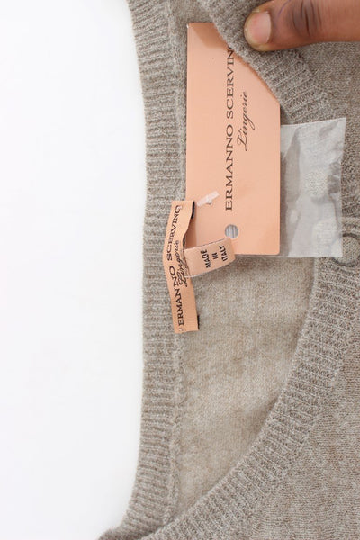 Beige Cropped Cardigan Sweater