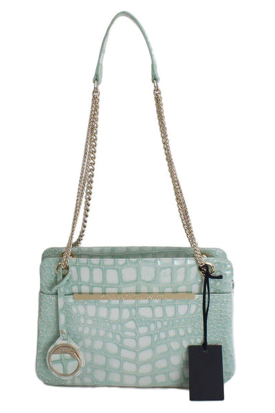 Blue Leather Hand Shoulder Messenger Bag