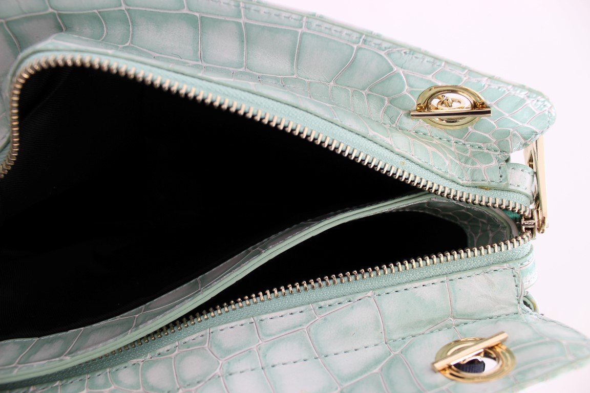 Blue Leather Hand Shoulder Messenger Bag