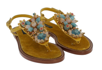 Yellow Crocodile Crystal Sandals