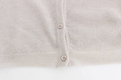 Gray Knit Wool Cardigan Sweater