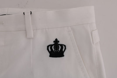White Cotton Stretch Chinos Pants