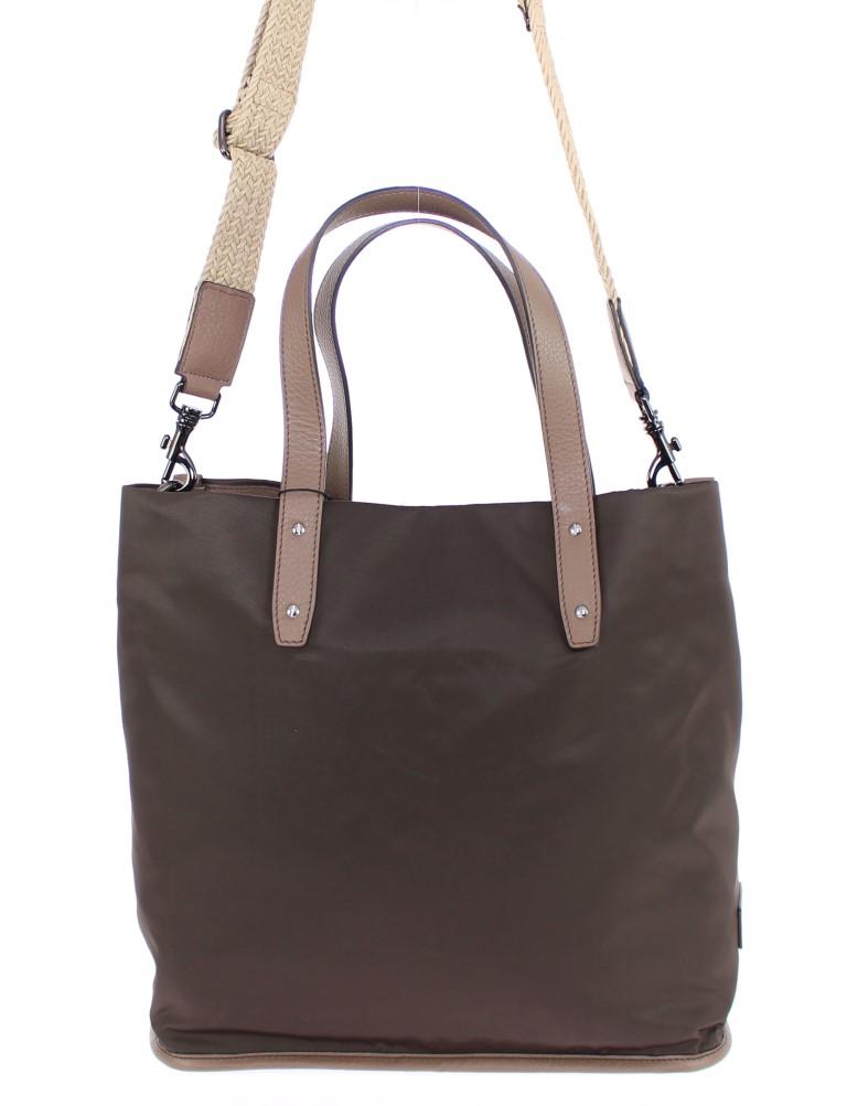 Brown nylon tote bag