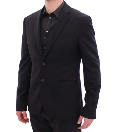 Black two button blazer with Vest
