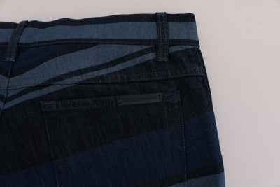 Blue Striped 14 GOLD Slim Fit Cotton Jeans