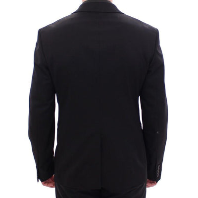 Black two button blazer with Vest