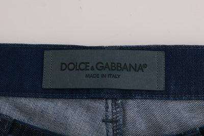 Blue Striped 14 GOLD Slim Fit Cotton Jeans
