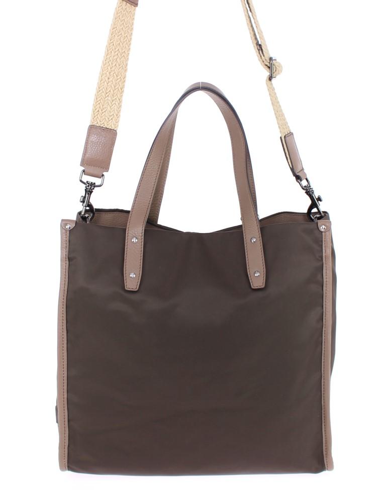 Brown nylon tote bag