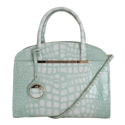 Blue Leather Hand Shoulder Satchel Bag