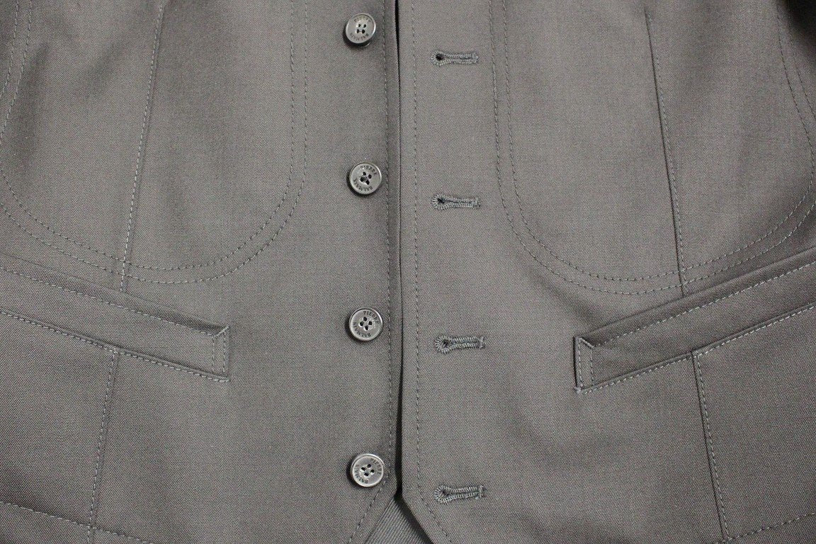 Black two button blazer with Vest