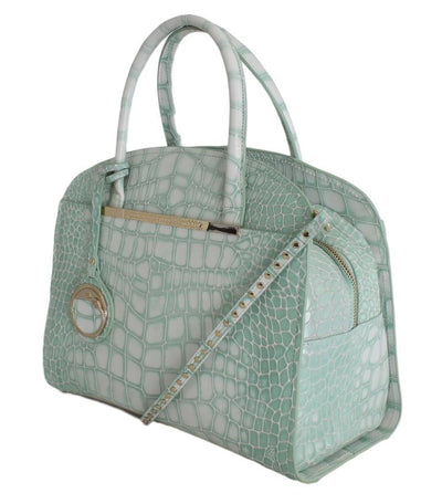 Blue Leather Hand Shoulder Satchel Bag