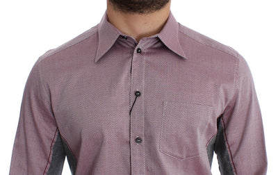 Red Gray GOLD Slim Fit Casual Mens Shirt