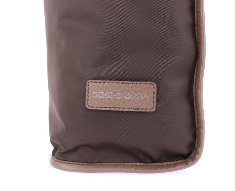 Brown nylon tote bag