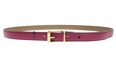 Pink Khaki Leather Reversible Waist Belt