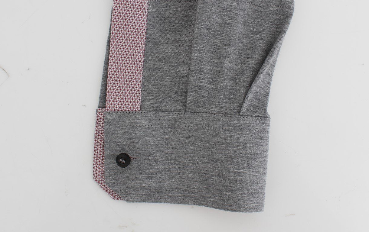 Red Gray GOLD Slim Fit Casual Mens Shirt