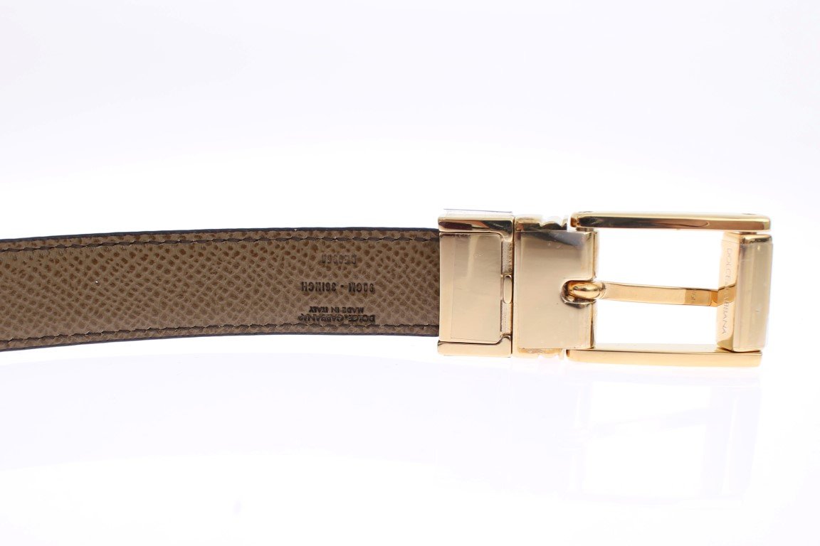 Pink Khaki Leather Reversible Waist Belt