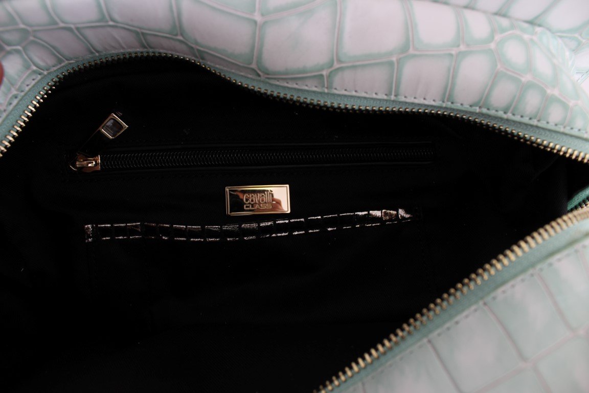 Blue Leather Hand Shoulder Satchel Bag