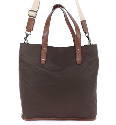 Brown nylon tote bag
