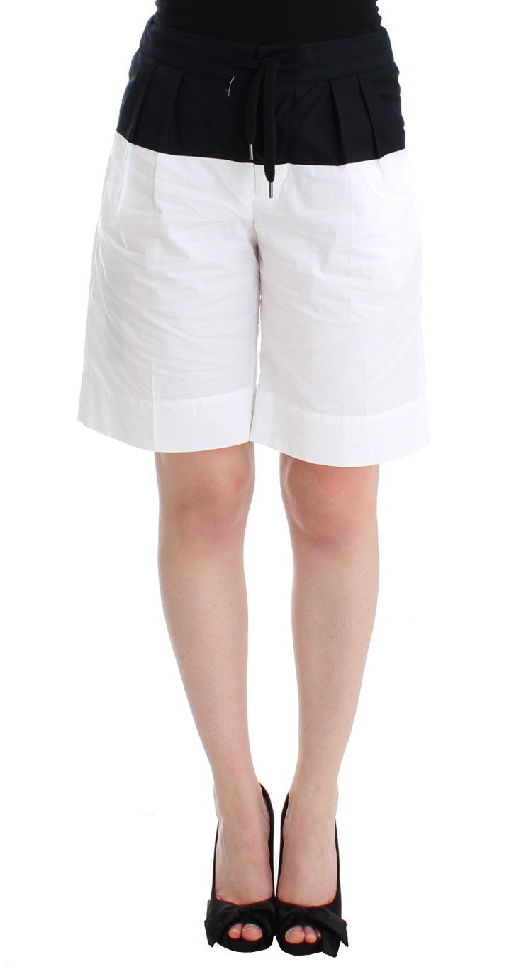 Black White Aza Straight Cotton Shorts