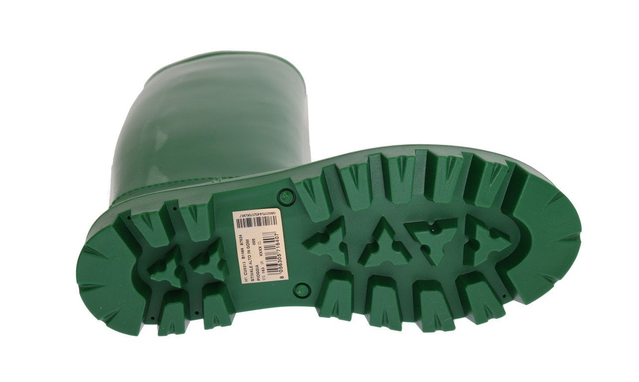 Green Rubber Rain Knee Boots